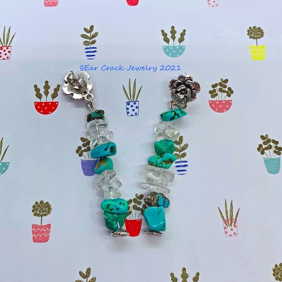 Hand Crafted - Flower Drop Beaded Dangles - Picture 2 of 6